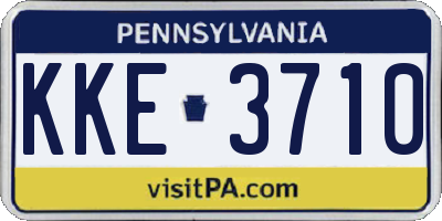 PA license plate KKE3710