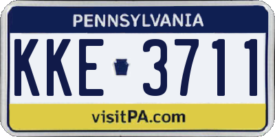PA license plate KKE3711