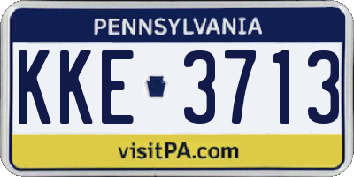 PA license plate KKE3713