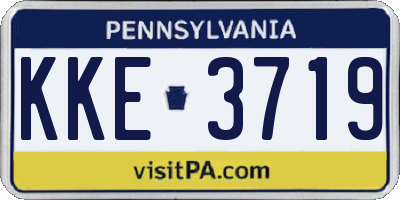 PA license plate KKE3719