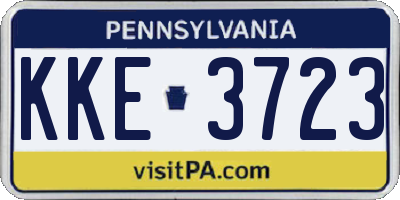 PA license plate KKE3723