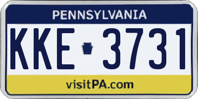 PA license plate KKE3731