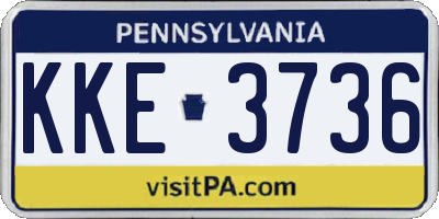 PA license plate KKE3736