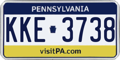 PA license plate KKE3738