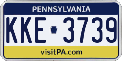 PA license plate KKE3739