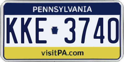 PA license plate KKE3740