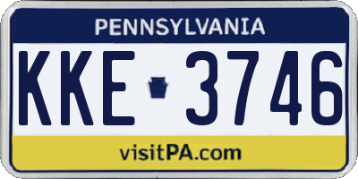 PA license plate KKE3746