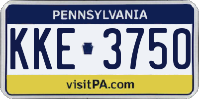 PA license plate KKE3750
