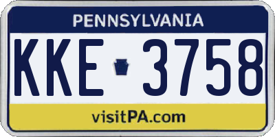 PA license plate KKE3758