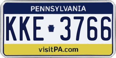 PA license plate KKE3766