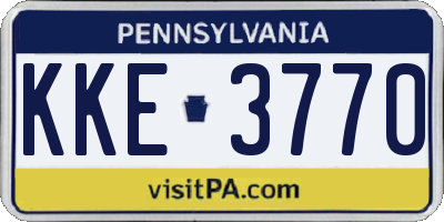 PA license plate KKE3770