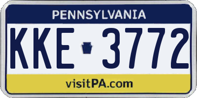 PA license plate KKE3772