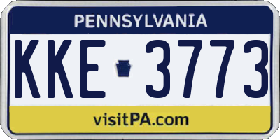 PA license plate KKE3773