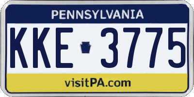 PA license plate KKE3775
