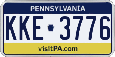 PA license plate KKE3776