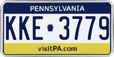 PA license plate KKE3779