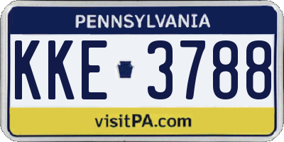 PA license plate KKE3788