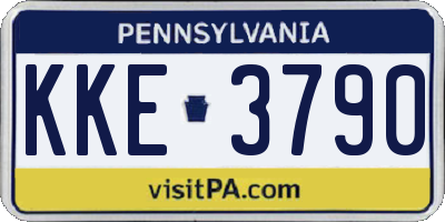 PA license plate KKE3790