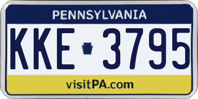 PA license plate KKE3795
