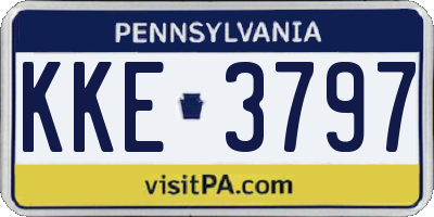 PA license plate KKE3797
