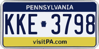 PA license plate KKE3798