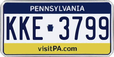 PA license plate KKE3799