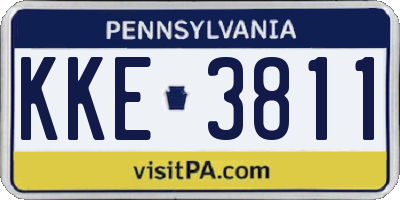 PA license plate KKE3811