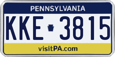 PA license plate KKE3815