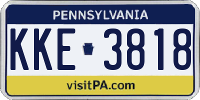 PA license plate KKE3818