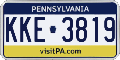 PA license plate KKE3819