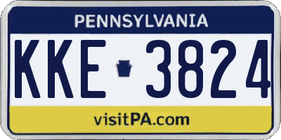 PA license plate KKE3824