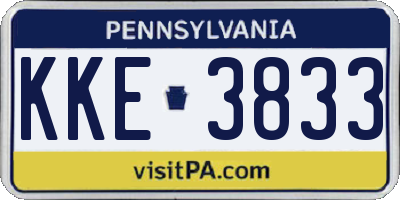 PA license plate KKE3833