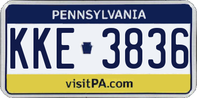 PA license plate KKE3836