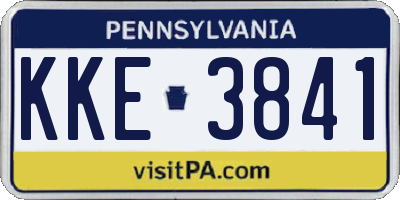 PA license plate KKE3841