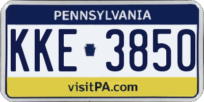 PA license plate KKE3850