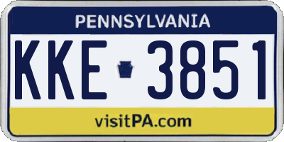 PA license plate KKE3851