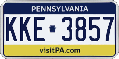 PA license plate KKE3857