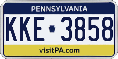 PA license plate KKE3858