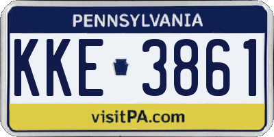 PA license plate KKE3861