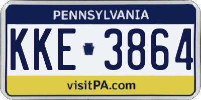 PA license plate KKE3864