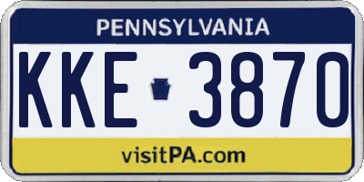 PA license plate KKE3870