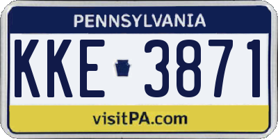 PA license plate KKE3871