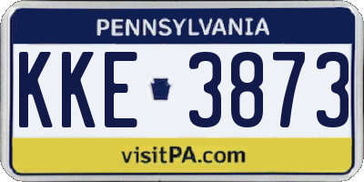 PA license plate KKE3873