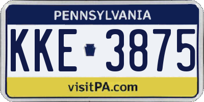 PA license plate KKE3875
