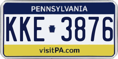 PA license plate KKE3876