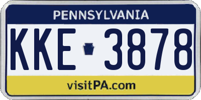 PA license plate KKE3878