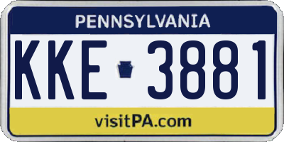 PA license plate KKE3881