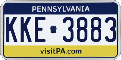 PA license plate KKE3883