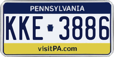 PA license plate KKE3886