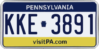 PA license plate KKE3891